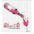 thumbnail image 3 of Ambesonne Wine Shower Curtain, Inspirational Words Sketch, 69"Wx70"L, Pink Dark Coral Black, 3 of 3