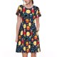 thumbnail image 1 of Easygdp Colorful Astronomy para Vestido Transpirable de Mujer, Vestido Suelto de Manga Corta con Pliegues y Bolsillos para el Verano, 1 of 6