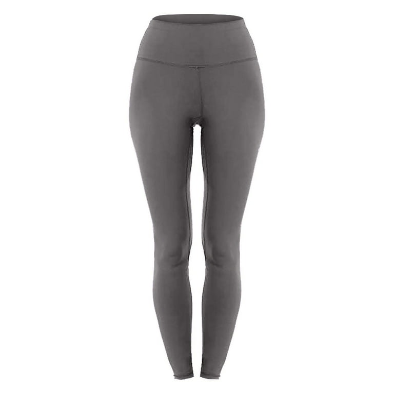 RYRJJ Women's High Waisted Compression Leggings Solid Butt Lifting Stretchy  Workout Athletic Running Yoga Pants(Gray,XS)