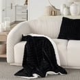 thumbnail image 2 of Nourison Indoor Plw Faux Rabbit Square Black 50" x 60" Throw, 2 of 2