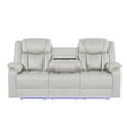 thumbnail image 3 of Challenger Modern LED Recliner Sofa made with wood and metal frame in Beige, 3 of 6