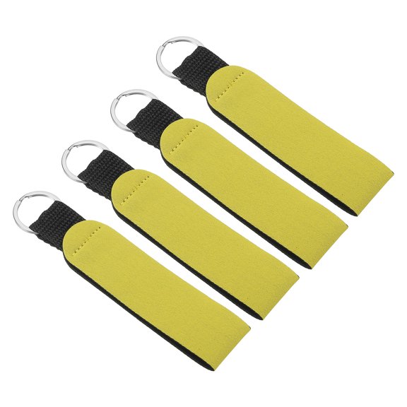 Uxcell Neoprene Wristlet Keychain Waterproof Sublimation Lanyard Hand Wrist Lanyard Keychain 4 Pcs Yellow