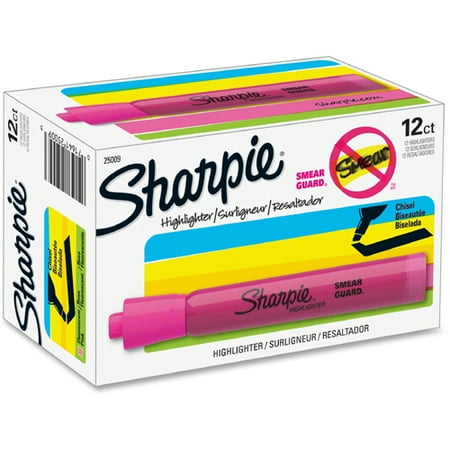 Pink Highlighter - Sharpie Accent Tank Style Highlighter, Chisel Tip, Pink, Dozen