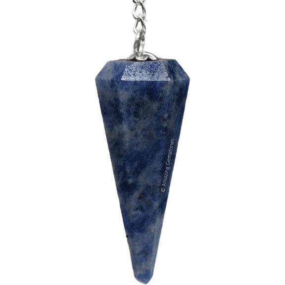 Sodalite Crystal Pendulum Dowsing Reiki Hexagonal Points