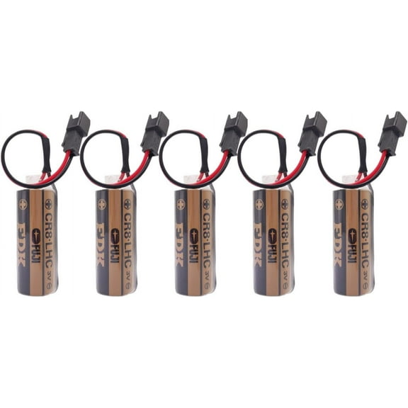 (Pack of 5) 3V Battery Compatible with Fuji FDK CR8.LHC 17430, Toto CR8-LHC TH559EDV410R, TOTO THP3053 Back Up Batteries for Eco EFVS, Toto Flush Valves and Faucets