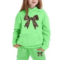 thumbnail image 4 of shqvoGirlss Sweatsuit Size 7-8 Bow Print Tracksuit 2 Piece Sweat Suits Long Sleeve Solid Color Hooded Sweatshirt and Jogging Pant Kids Outfits, 4 of 4