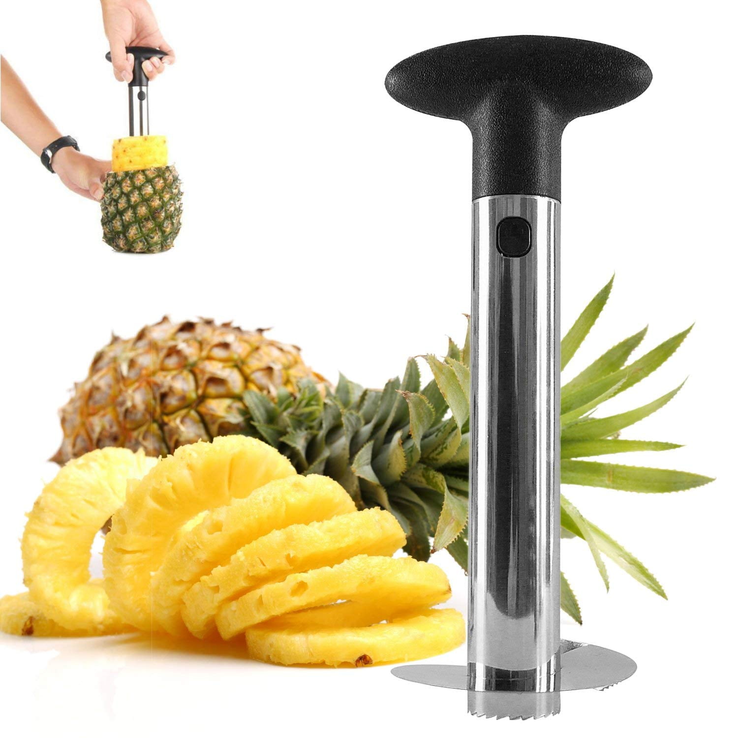 Silver Stainless Steel Pineapple Corer Peeler Stem Remover Blades For
