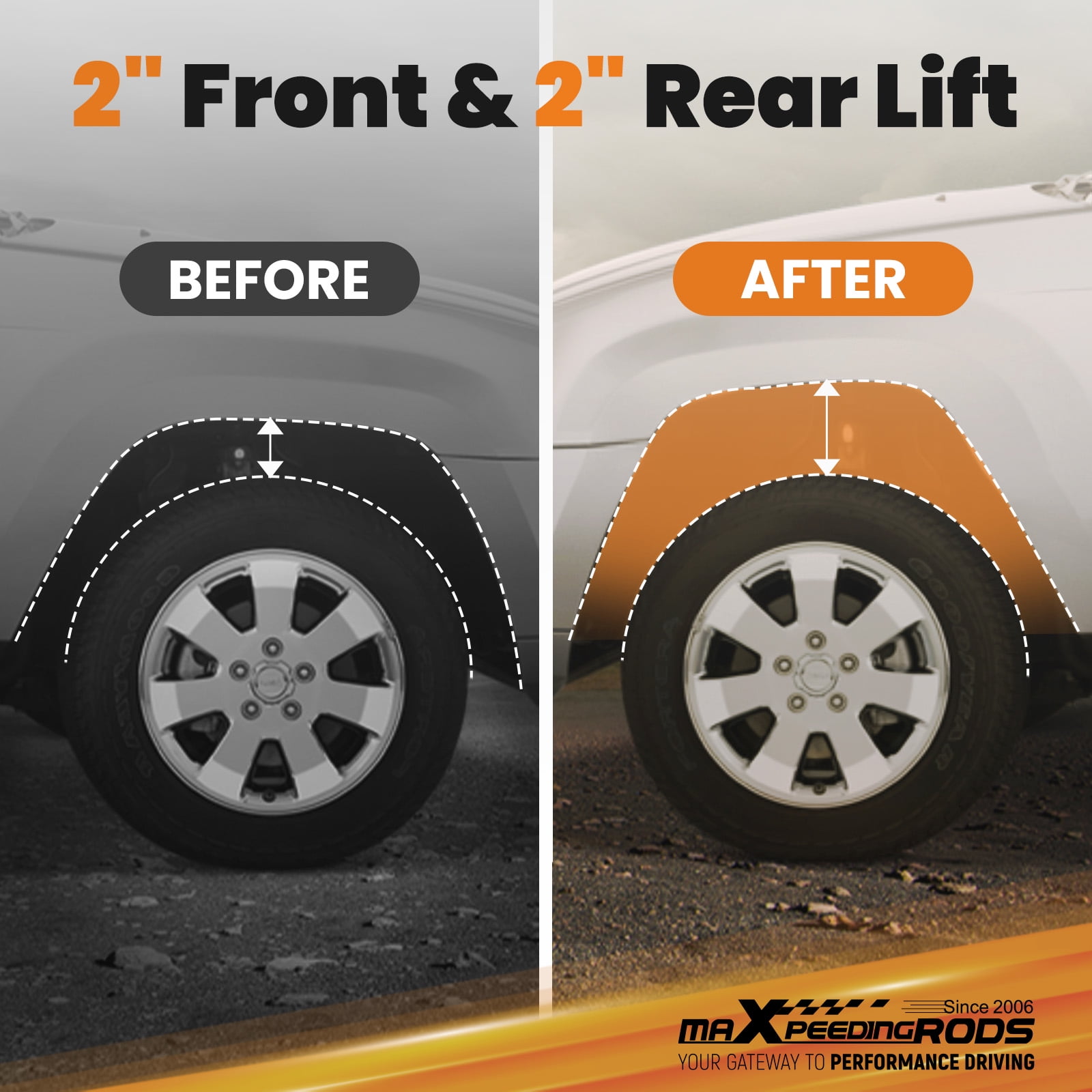 maXpeedingrods 2" Lift Kit for Geo/Chevy Tracker/Suzuki Sidekick 1989-1998, Suspension Leveling Kit