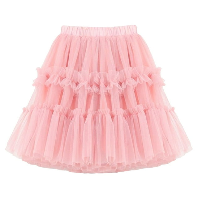 WUANDIXFA Jupe Tutu pour Filles Jupes Tutu Superposées Robes Tulle Tutu Filles Robe Tutu de Ballet Enfant Jupe Tutu Rose,11-12 Ans