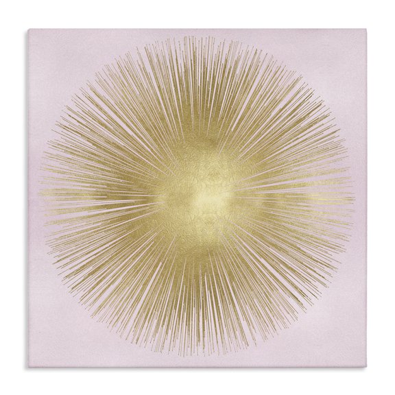 Stupell Industries Mid-Century Minimal Abstract Glam Sunburst Lines Over Pink Canvas Art, 17 x 17, by Abby Young