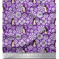 thumbnail image 1 of Soimoi Polyester Crepe Fabric Floral & Penguin Ocean Print Fabric by The Yard 52 Inch Wide, 1 of 3