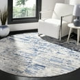 thumbnail image 2 of SAFAVIEH Jasper Brandt Abstract Overdyed Area Rug, Ivory/Blue, 8' x 8' Round, 2 of 7