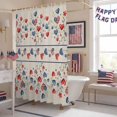 thumbnail image 5 of Independence Day Shower Curtain, 72" x 72", Retro Red Blue Love Stars Flags Green Leaf Waterproof Bathroom Curtain Washable Shower Curtain Set with 12 Hooks, 5 of 9