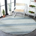 thumbnail image 3 of SAFAVIEH Cabana Fedelma Striped Indoor/Outdoor Area Rug, Grey/Blue, 6'7" x 6'7" Round, 3 of 12