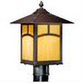 thumbnail image 2 of Vaxcel Mission II 1L Bronze Outdoor Rectangle Post Light Honey Glass, 2 of 2