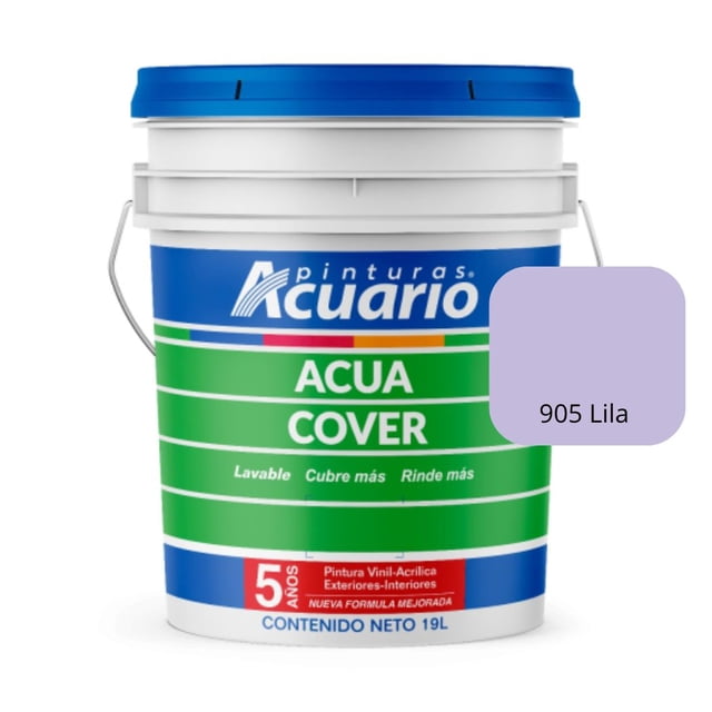 PINTURA VINILICA ACUA COVER COLOR LILA MATE ACUARIO CUBETA