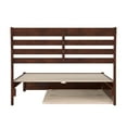 thumbnail image 4 of HomeStock Handmade Home Full Platform Bed with Panel Footboard & Twin Trundle, Walnut - 81.85"L x 41.34"H - Solid Wood, USB Charging Station, Assembly Required, 4 of 5