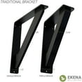 thumbnail image 5 of Ekena Millwork 1 1/2"W x 7 1/2"D x 10"H Traditional Wrought Iron Bracket, (Single center brace) (2-Pack), 5 of 5