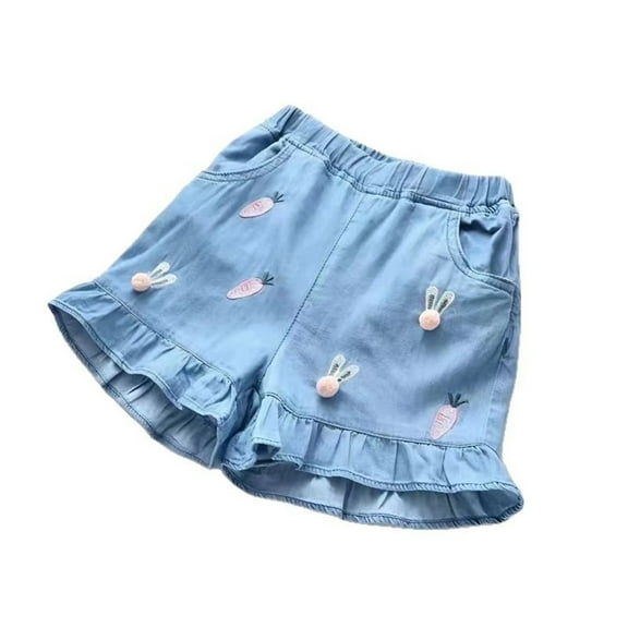 Little Girls' Shorts Girl Jeans High Waist Denim Shorts Summer Clothes Girls Girls Shorts Size 6-7 Years