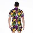 thumbnail image 2 of Purple Tropical Skull Pattern Short Sleeve Men'S Rompers, Skull Lover Gifts Casual Summer Jumpsuits Outfit, 2 of 4