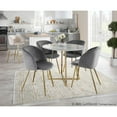 thumbnail image 3 of Lumisource Fran Contemporary Chair in Gold Metal and Silver Velvet - Set of 2, 3 of 12