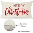 thumbnail image 5 of Merry Christmas Pillow Covers 12x20 Inch Farmhouse Christmas Decorations Lumbar Christmas Pillows Christmas Decorative Throw Pillows Cases Winter Holiday Decor for Sofa Couch Living Room, 5 of 6