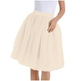 thumbnail image 2 of Women Sexy Mesh Tulle Skirts Solid High Waist Tutu Layered Midi Skirts Prom Party Dance Outfits Flowy Pleated Skirts, 2 of 4