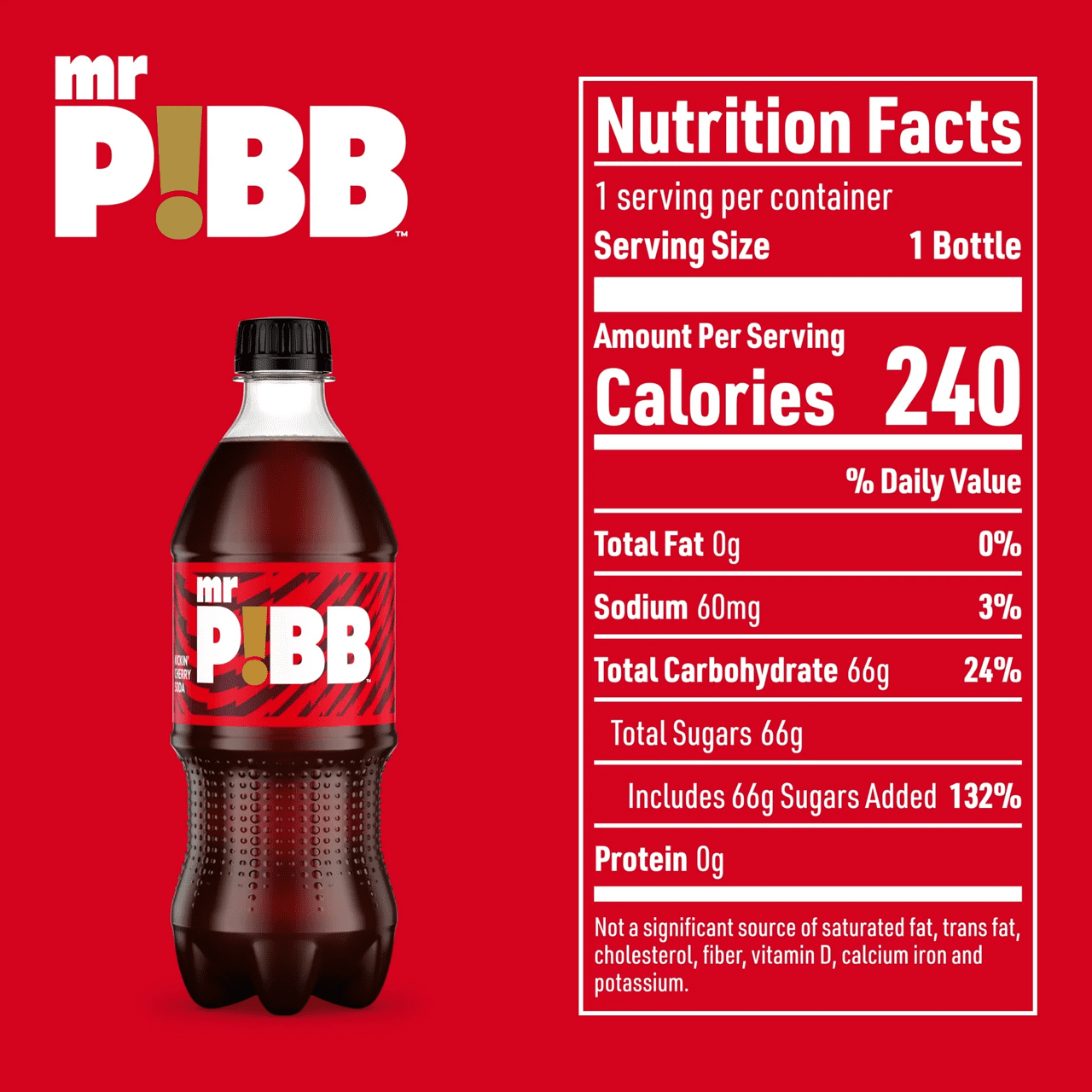 Mr Pibb Spicy Cherry Soda, 20 fl oz Bottles, 24 Pack