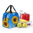 thumbnail image 4 of Yiaed Blue Sky Sunflower Print Insulated Lunch Bag Reusable Cute Tote Lunch Box, Leakproof Cooler Lunch Bags for Work Office Travel School Picnic, 4 of 5