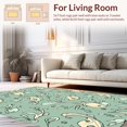 thumbnail image 2 of ODIKA 5'x7' Machine Washable Non-Slip Area Rug, Paisley Garden Motif with Swirling Vine Embellishments High Traffic Rug with Pad, Ivory, 499505, 2 of 8
