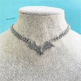 thumbnail image 5 of Collar con colgante de murciélago, estilo gótico, punk, cadena pesada, estilo cibernético, para mujeres y niñas, joyería de Halloween, 5 of 5