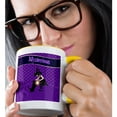thumbnail image 2 of 3drose, Word Mysterious, Black Cat and Little Witch, Purple and Black, 15oz Two-tone Yellow Mug, 2 of 6