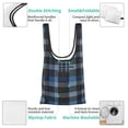 thumbnail image 5 of Shopping Bag 17.5×4.5×15in Crack Resistant Waterproof Super Large Capacity Reusable Extended Handle Can Be Carried Or One Shoulder Darkslateblue Buffalo Plaid Check Tartan Scotland_4, 5 of 8