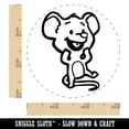 thumbnail image 2 of Surprised Happy Cartoon Mouse Rodent Rat Self-Inking Rubber Stamp for Stamping Ink Stamper Crafting Planners - 3/4 Inch Small - Orange Ink, 2 of 7