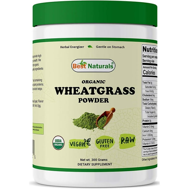 Best Naturals Certified Organic Wheatgrass Powder 300 Grams Contains