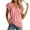 Red, variant on Women Tees Shirts Tops Solid Ruffle Flying Sleeve V Neck Slim Fit Basic Slim Undershirts