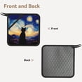 thumbnail image 2 of Disketp Cat Under Starry Skies Pot Holders Kitchen Insulation Mats Heat Resistant Pot-Holder Oven Anti-Scald Pads for Cooking Baking, 7.1*7.1inch, 2 of 8