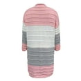 thumbnail image 5 of Womens Cardigan Sweaters Women Open Front Knit Cardigan Striped Color Block Long Sleeve With Pockets Fall Cardigan Pink M, 5 of 6