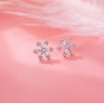 thumbnail image 6 of Solid 925 Sterling Silver Snowflake Earrings Studs Winter Flower Snow for Women Teens Snowflake Stud Earrings (A-Silver), 6 of 6