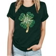 thumbnail image 2 of LSLJS Women's Mode Saint Patrick Imprimé Col Rond Manches Courtes Casual T-Shirt Haut, 2 of 4