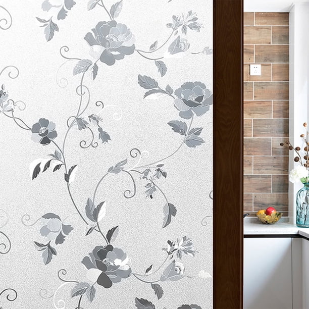 onlyliua Liquidación Ofertas Del Día Ofertas Prime Pegatina de Ventana con Patrón Electrostático Película de Vidrio con Peonía Pegatina de Vidrio Ventana Transmisión de Luz para El Hogar Baño Películ