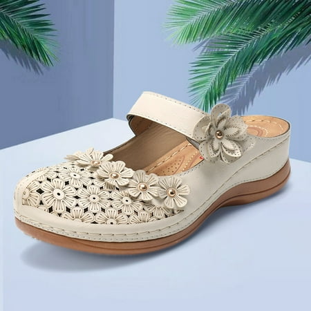 

Sandals For Women Ladies Girls Comfortable Hollow Out Round Toe Wedges Slippers