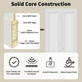 thumbnail image 4 of Interior White Primed Shaker 1 panel Solid Wood Core Bifold Closet Doors With Hardware Kit, 4 of 10