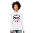 thumbnail image 3 of Women's G-III 4Her by Carl Banks White Chicago Cubs Team Logo Fleece Pullover Sweatshirt, 3 of 4