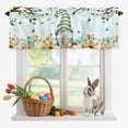 thumbnail image 2 of Valance for Windows,Easter Dwarf Egg Valances Curtain Rod Pocket Valance for Kitchen Bedroom Living Room Bathroom,Spring Pastoral Flower Leaf Butterfly Short Curtains Window Treatment 54x18in, 2 of 9