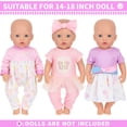 thumbnail image 4 of K.T. FANCY Baby Doll Clothes, 3 Set 18 inch Doll Girl Clothes and Accessories 4 Pcs Include Jumpsuits Skirt Headband (No Dolls), 4 of 9