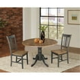 thumbnail image 5 of 42" Wood Drop Leaf Table With 2 Side Chairs in Hickory/Washed Coal - 3 Piece Set, 5 of 6
