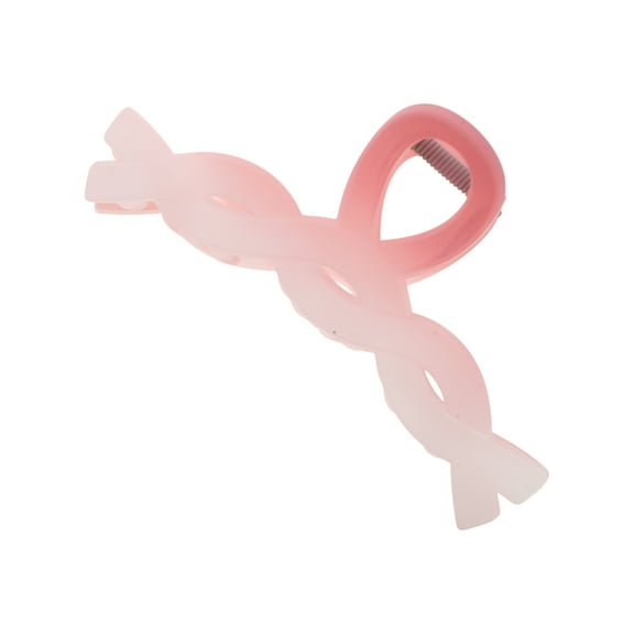 Unique Bargains 1 Pc Cable Frosted Hair Clips Hairdo Clip for Home Gradient Pink