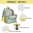 thumbnail image 5 of Retro Daisy Print Ergonomic Backpack - Waterproof Student Bag with Adjustable Straps & Side Pockets (Summer, Spring, Wildflower), 5 of 5