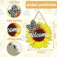 thumbnail image 7 of 12 Inch Sunflower Welcome Door Sign Hanger for Front Door Decoration,Spring Sunflower Welcome Wood Wreaths Summer Door Hanging Farmhouse Porch Wall Decor Indoor Outdoor Welcome Sign, 7 of 7